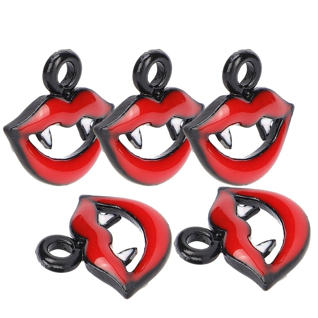 20pcs Alloy Lip Pendants DIY Halloween Pendant for Bracelet Necklace Jewelry Making