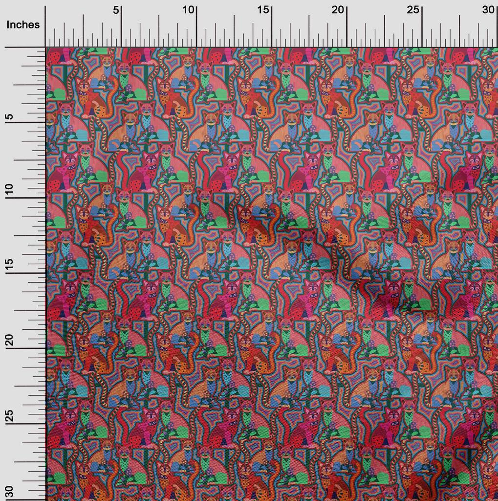 oneOone Cotton Flex Light Red Fabric Abstracts Quilting Supplies Print Sewing Fabric By The Yard 40 Inch