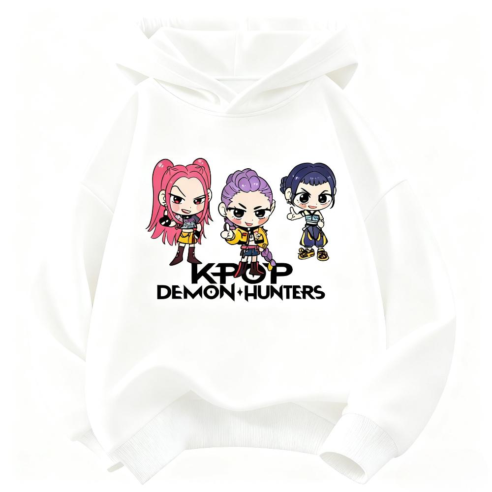 Kpop Devil Hunter Children's Hoodie, Warm for Autumn and Winter, Stylish Boys' and Girls' Clothing, Casual Girls' Outfit.