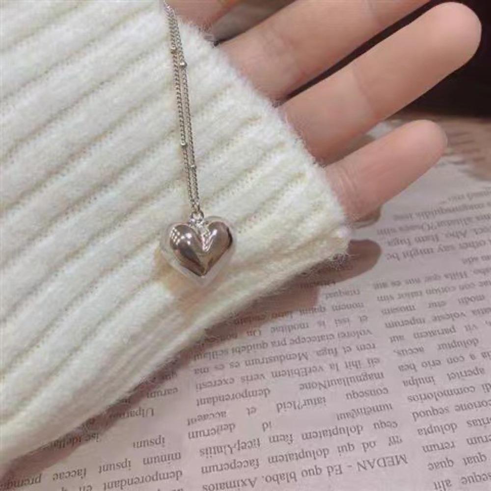 

JMXD-трехмерное ожерелье в форме персикового сердца для женщин, цепочка с сердечком на ключице, кулон «Любовь», свитер, аксессуары для хипстеров