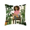 Nordic Abstract Women's Peach Leather Velvet Printed Pillowcase Home Fashion Bedside Sofa Office Cushion Cover