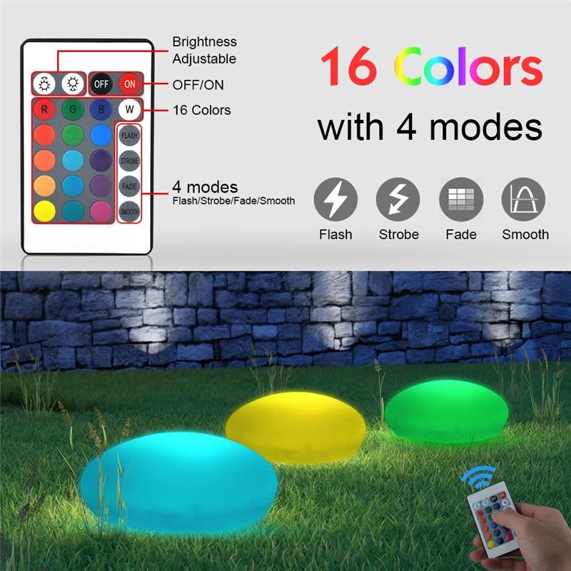 LED Solar Light Lamps Swimming Pool Ball Cobble Stone Lamp Light Solar Lighting Solar Lighing Garden Decoration
