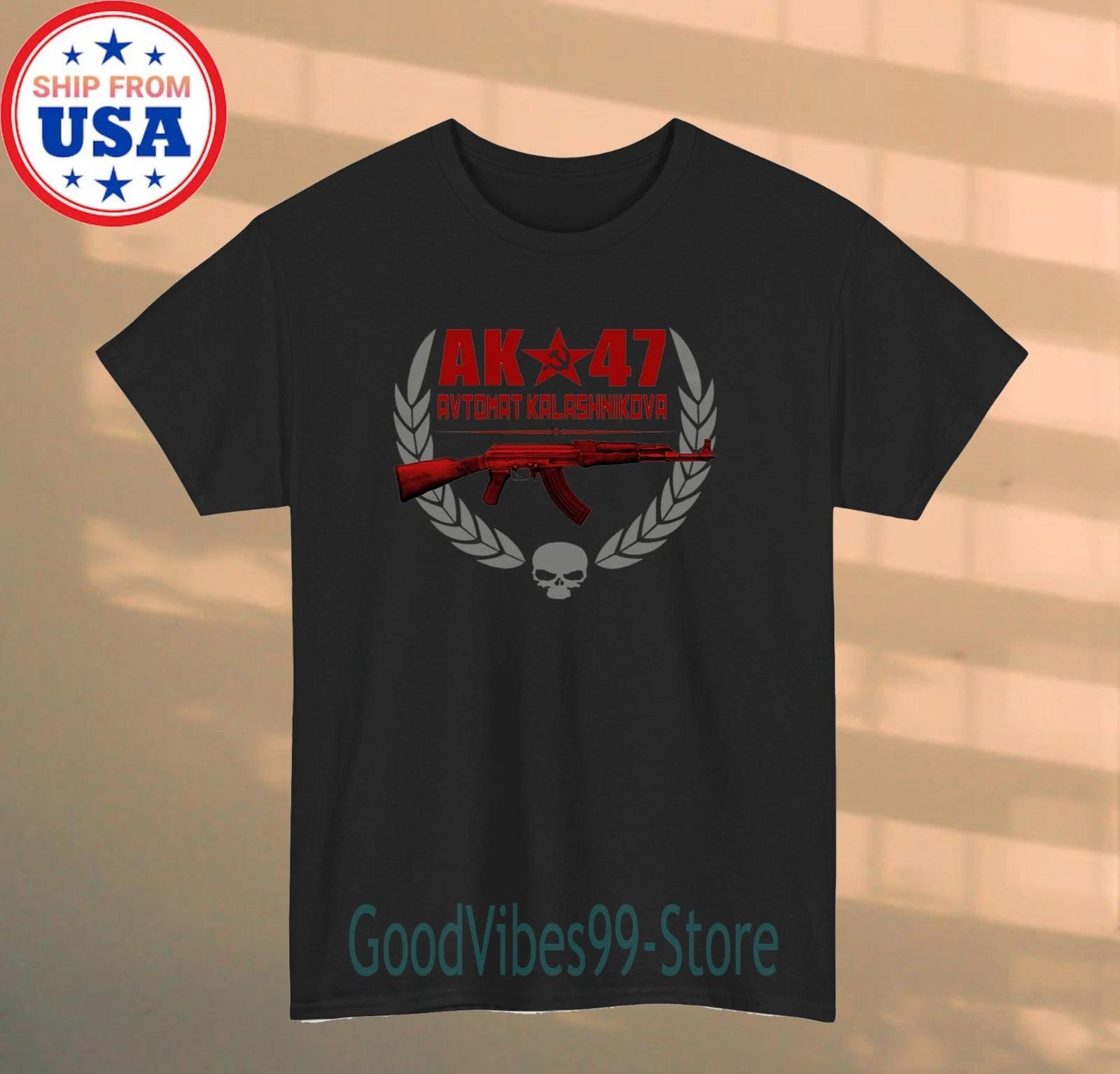 AK-47 Gun Firearms Men s Black Size S-5XL 4XL