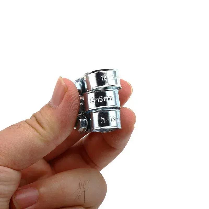 120pcs 7-18mm Mini Clamp Fuel Injection Hose Air Hose Clamps Assortment Kit Diesel Petrol Metal Pipe Clips Assorted Kit