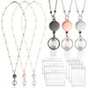 New Ball Bead Necklace Retractable Work Document Lanyard Sweater Chain Key Strap Necklace