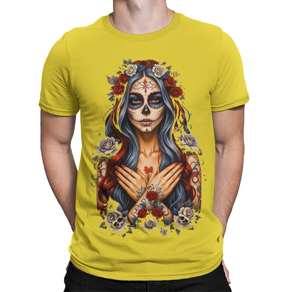 Gothic Sugar Skull Woman Portrait TShirt Dark Ornate Day of the Dead DT2382