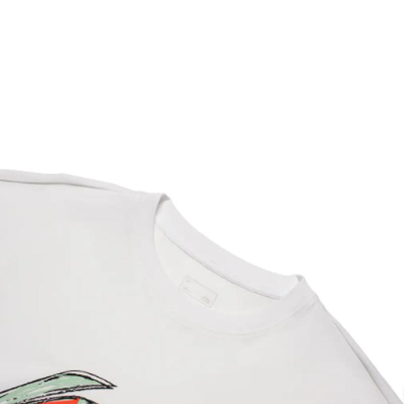 Li-Ning Hand-Painted Large Logo Print Fashion Vintage Cute Versatile Crew Neck Pullover Short Sleeve T-Shirt Casual Sports Set AHSU745-2+YKSV147-2