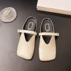 Spring New Fashionable and Simple Belt Buckle Square Head Bag Head Half Drag Without Heel Lazy Slippers Women