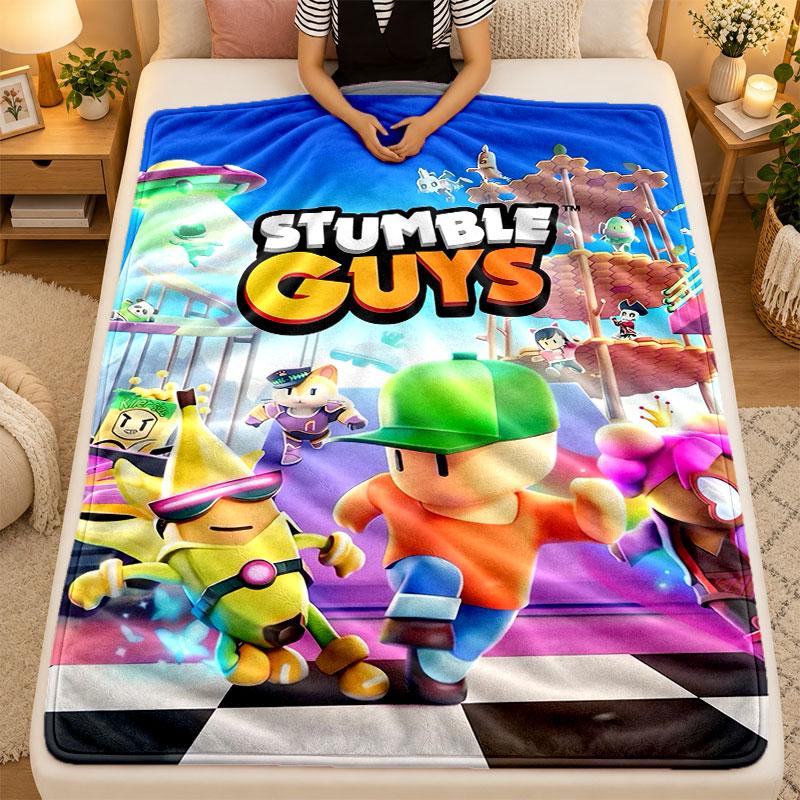 Coperta di FlanellaStumble Guys Coperta Morbida e Calda per Uso Interno su Divano Letto Soggiorno