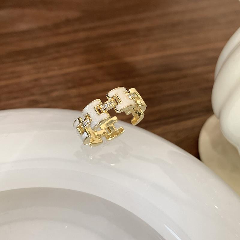 Unique Style Geometric Adjustable Open Ring For Women In Fashionable Copper Design 2023 For
