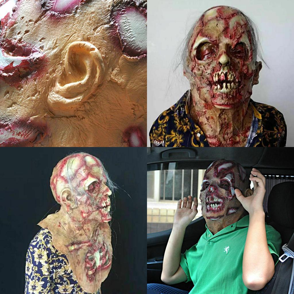Disgustingly Realistic Latex Halloween Adult Zombie Mask For Ultimate Scare