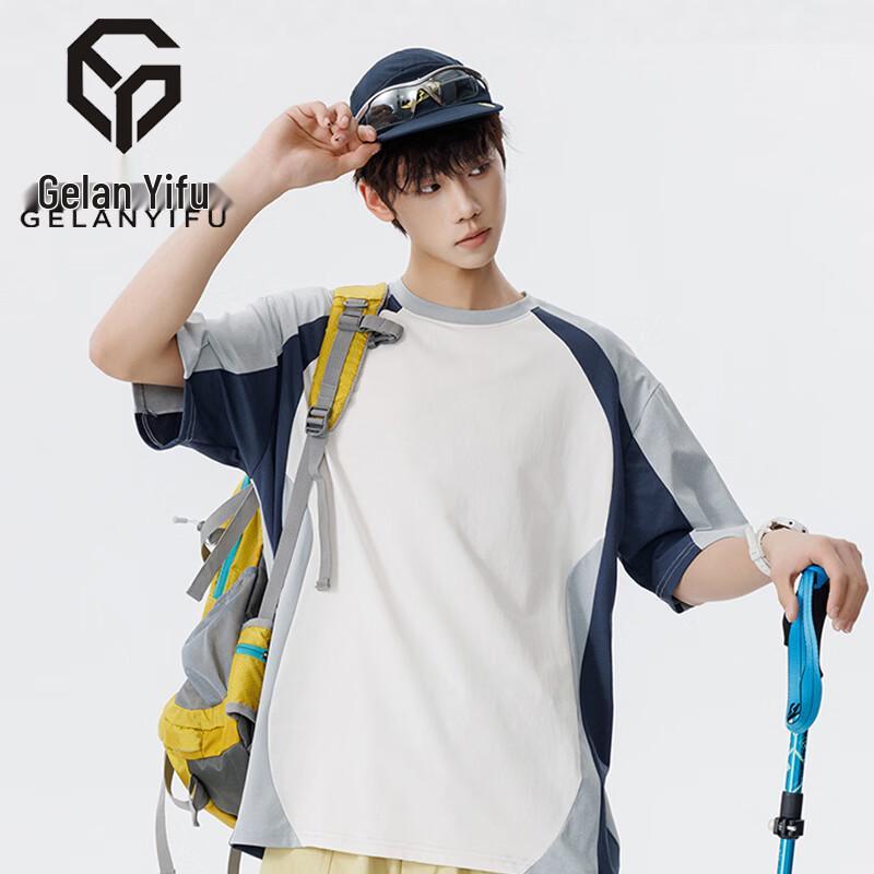 GELANYIFU Men s Casual Contrast Stitching Quick-Dry T-Shirt S