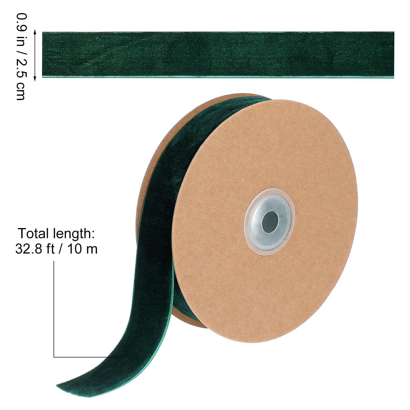 

1 Roll 2.5Cm Flocking Ribbon Premium Ribbons For Gift Wrapping Diy Craft Wedding Party Clothing Accessories Decor Supplies зелений