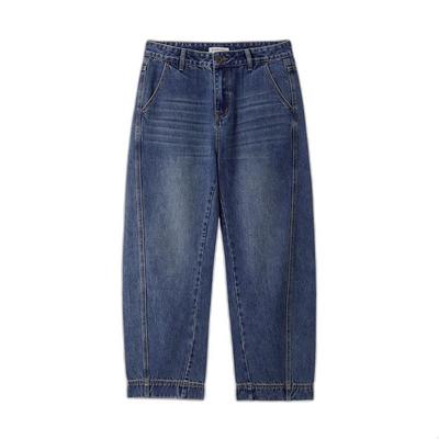 Calças Jeans Masculinas Vintage Lavadas Largas Retas