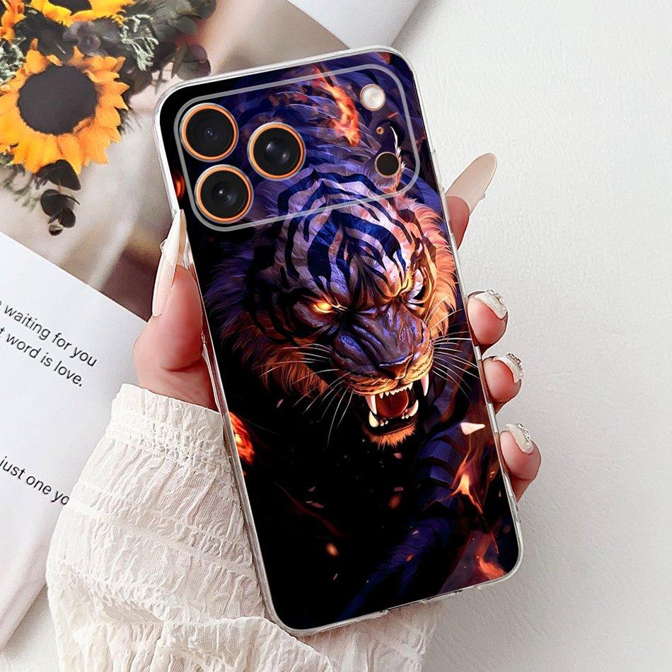 For iPhone 17 Pro Max iPhone17 Air Cool Dragon Tiger Painted Phone Case For iPhone 17Pro 17Air 17ProMax Soft Silicone TPU Cases