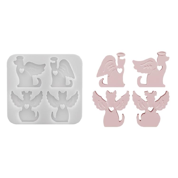 

Easy Release Angel Cats Dog Candle Mold for Home and Event Decoration High Temperature Resistant Desktop Ornament Mould 1