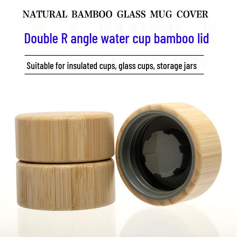 Eco-friendly Double-Walled Bamboo Glass Water Bottle with Thermos Lid
