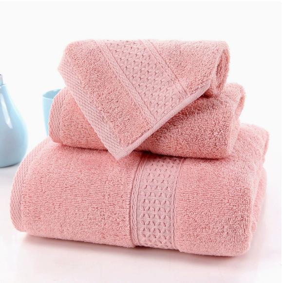 Soft Pure Cotton Bath Towel Set - 3-Piece Absorbent Combed Towels
