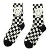 2023 Black & White Smiley Face Mid-Tube Socks - Unisex Autumn/Winter High Waist Sports Wear