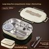 304 Stainless Steel Portable Bento Box with Bag Fork Spoon Preservation Box  School