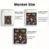 Japanese Cat Portraits 2D Flat Pattern Flannel Blanket, High quality All Seasons, Home Decor, Warmth and Comfort, Perfect for Christmas Gifts.
