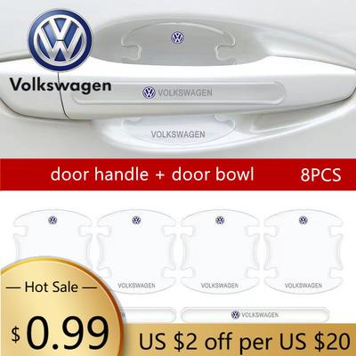 For VOLKSWAGEN VW New Car Door Bowl Handle Protector Stickers Transparent Anti-scratch Film For VW Volkswagen Golf Polo Passat T