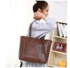 Vintage Handbag Women Brown Leather Shoulder Bag Lady Retro Tote Large PU Handbags Bolso Fashion Bag
