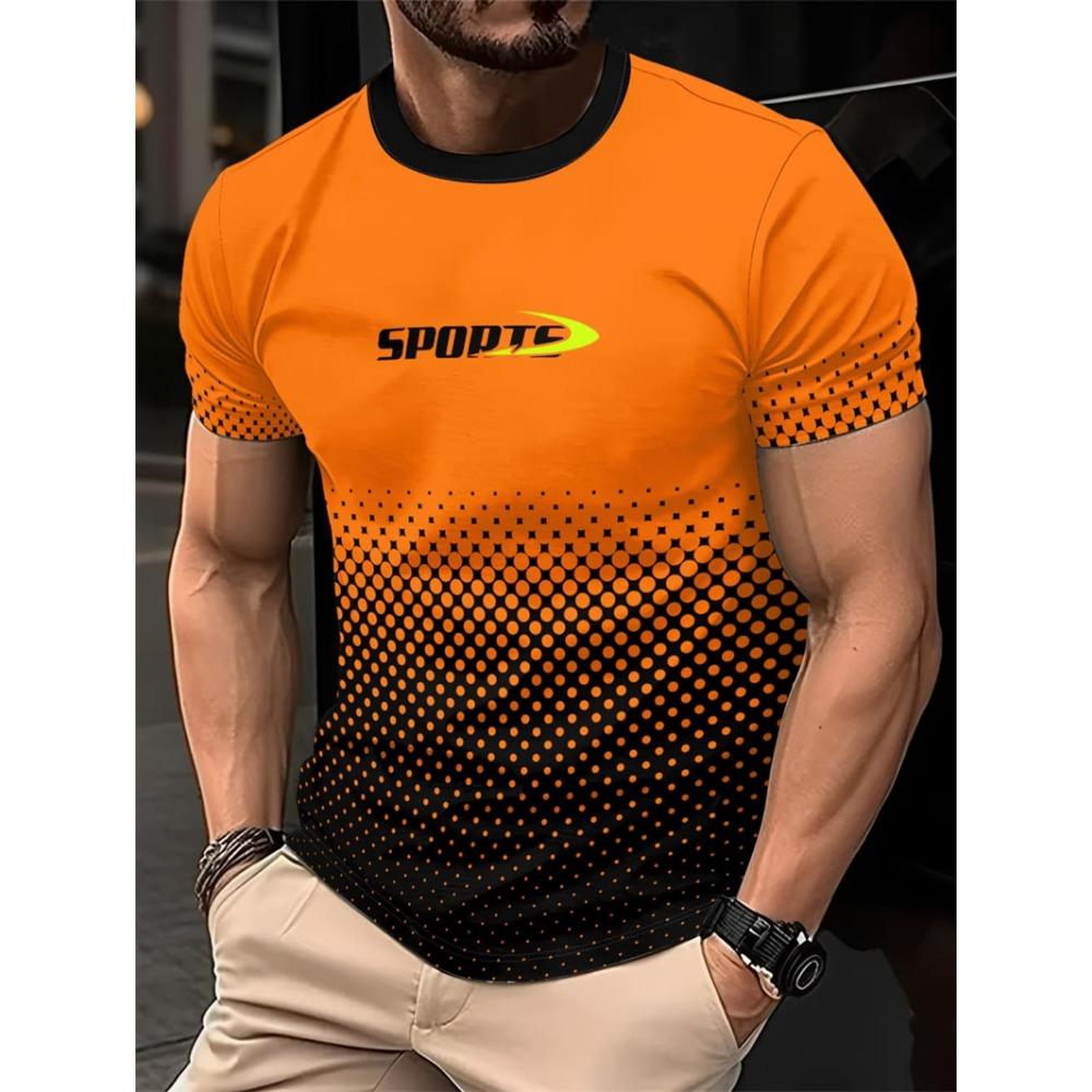 Summer casual short sleeved 3D printed fitness T-shirt, loose and quick drying T-shirt