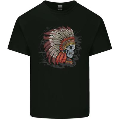 Indian Headdress Skull Native American Biker Kids T-Shirt Childrens