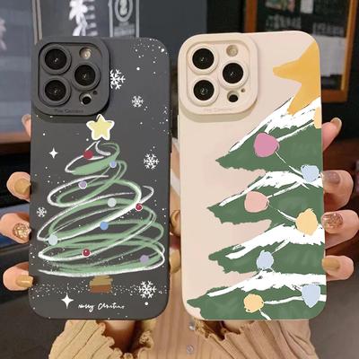 Christmas Tree New Year Gifts Silicone Phone Case For Samsung Galaxy A14 A34 A54 A13 A23 A33 S23 Ultra S22 Plus S21 S20 FE Cover