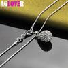 925 Sterling Silver 18 Inch Water Drop Pendant AAA Zircon Necklace Jewelry