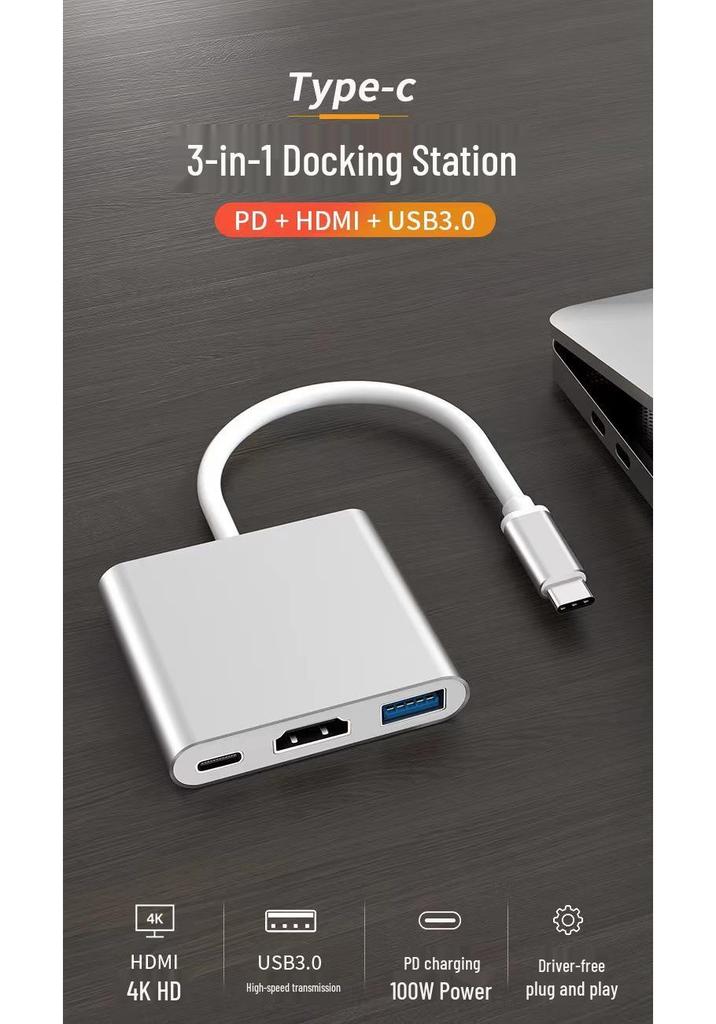 Hub Type-C na HDMI/USB 3.0 PD: 4K dokovací stanice a napájecí zdroj