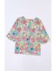 Azura Exchange Floral Print V Neck Half Sleeve Blouse