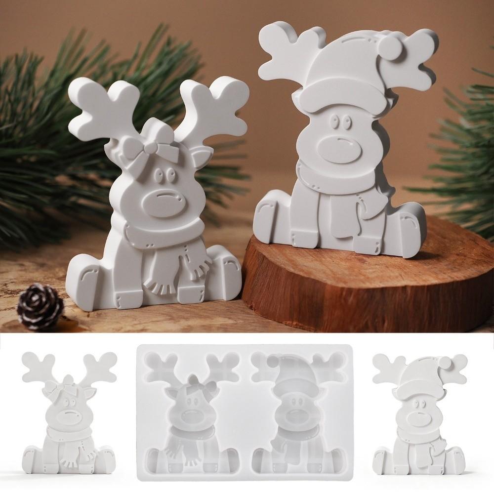 New 3D Reindeer Silicone Mold Sitting Position Cute Resin Casting Mold Handmade Craft DIY Craft Mold Home Decor