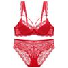 Lace Ultra Thin Bra Set Women Sexy Push Up Comfortable Breathable 3/4 Cup Underwire-Free Lingerie