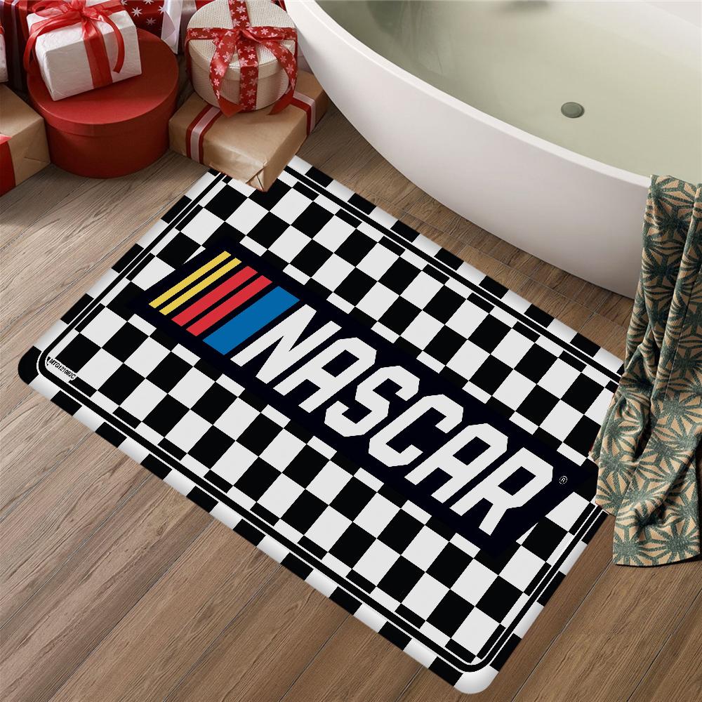N-NASCARS Racing Car Hallway Carpet Non-Slip Laundry Room Mat Laundry Decor Balcony Child Living Room Toilet Rug