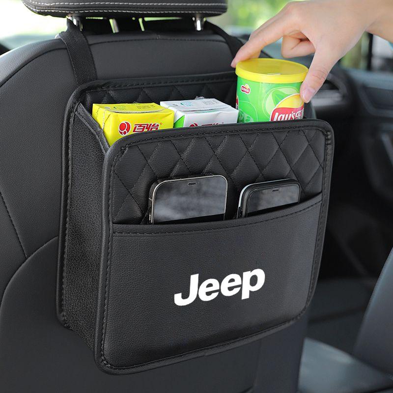 Multifunctional Car Rear Seat Back Storage Bag Waterproof Bag Sticker For Jeep TRAILHAWK COMMANDER LIBERTY Wrangler Accessories AMW1