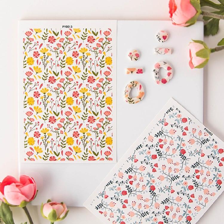 Floral Transfer Sheet for Clay Jewelry, Water Soluble Clay Transfer Paper