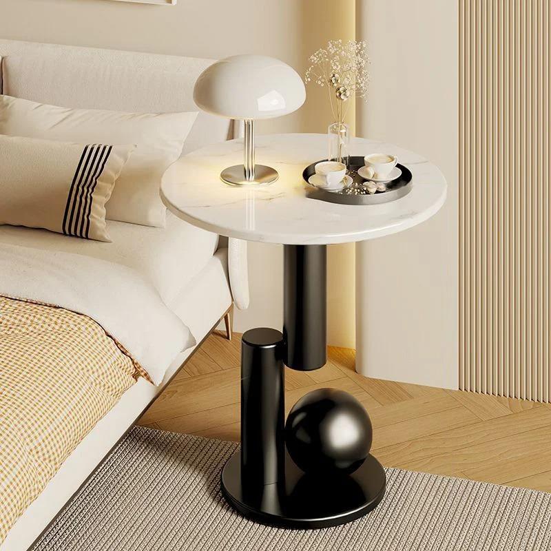 Cream style creative sofa side table, living room small round table, creative coffee table or small round dining table.