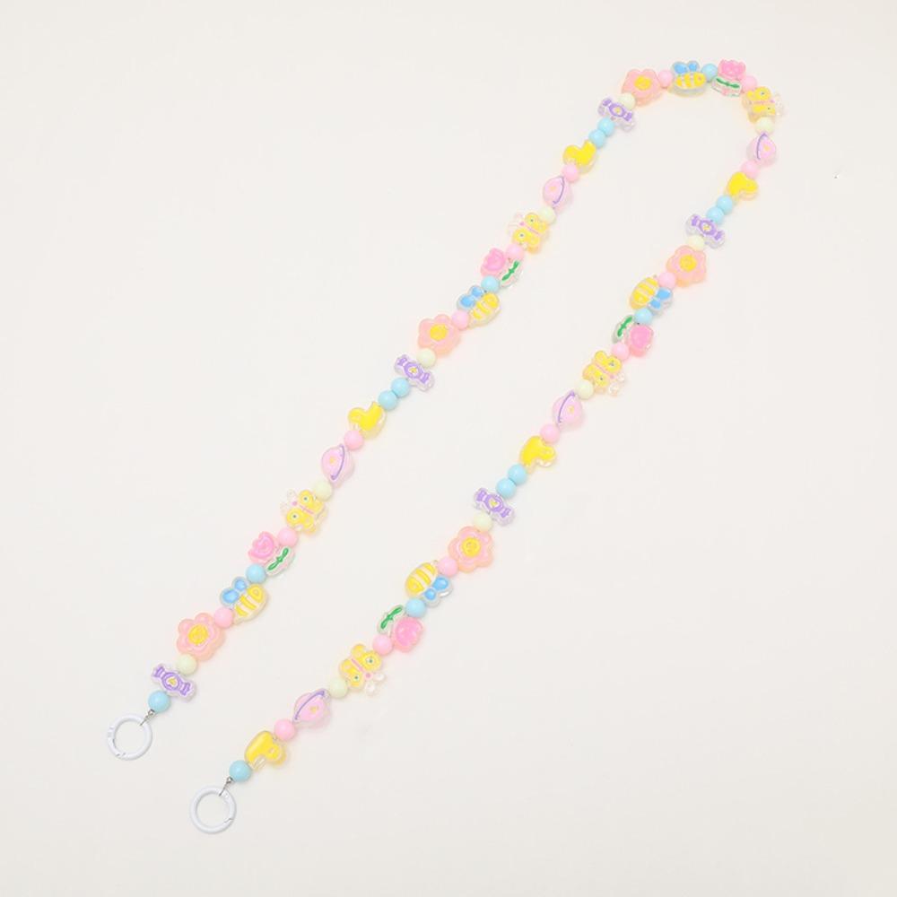 Long-style Beaded Crossbody Phone Chain Anti Loss Phone Neck Straps  Earphone Case Strap