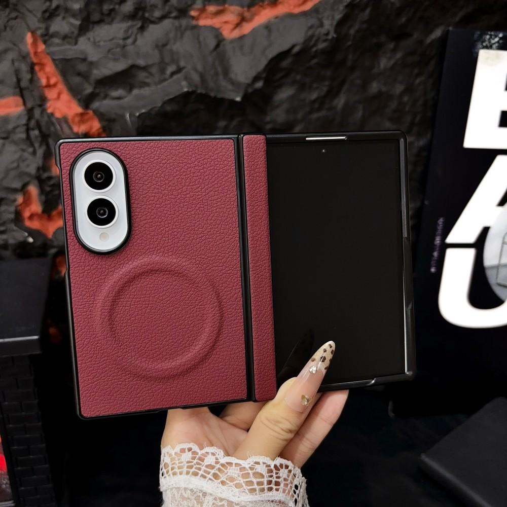 For Samsung Galaxy Z Fold 8 Case Luxury PU Magnetic Wireless Charging Protective Back Cover Case For Z Fold 8 Ultra Phone Shell