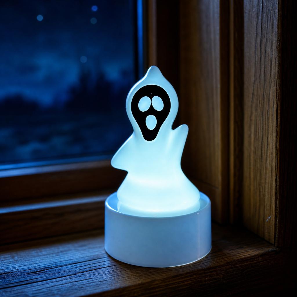 Halloween Ghost Light Decoration LED Candle Ghost Figurine Party Tabletop Ornament Halloween Festival Haunted House Accessory