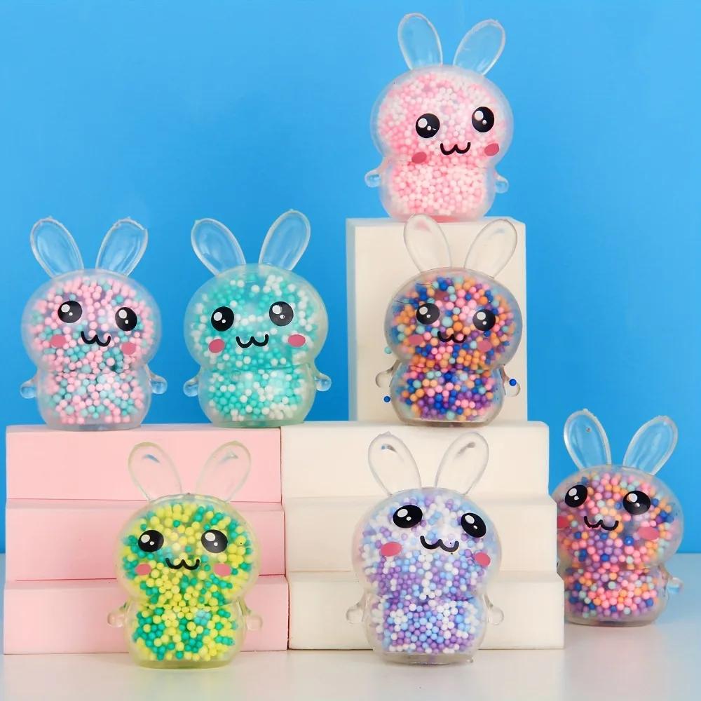 1/6pcs Stress Relief Toy Balls with Light Stress Relief Toy Girls Kids Fidget Toys Colorful Rabbit Squeeze Toys Kid Adult Gift