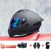 Modular Flip-Up Motorcycle Helmet With Dual Visors Bluetooth Intercom ABS Shell All-Season Unisex Adult Size M-XXL