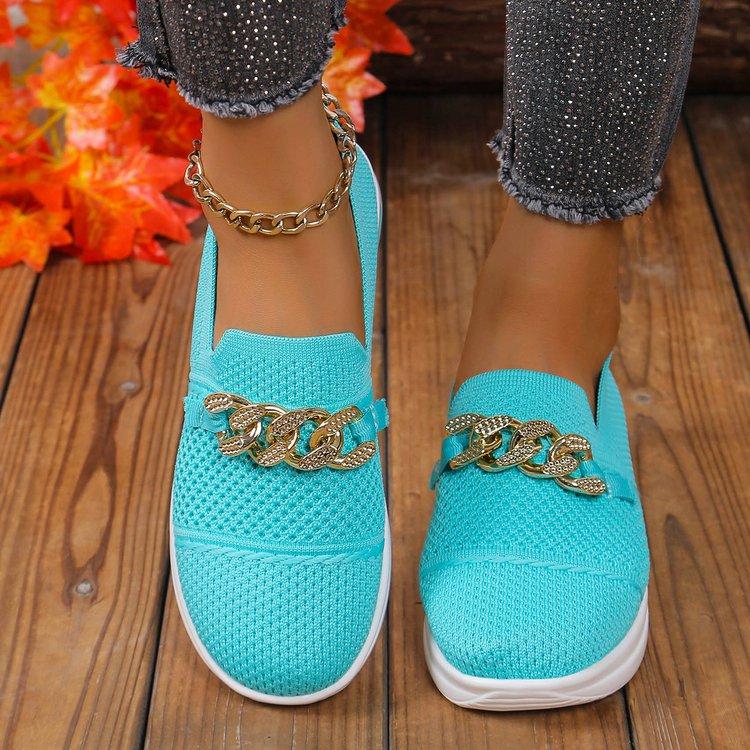 Fashion Women Sneakers Mesh Breathable Knit Designer Shoes for Woman Lightweight Soft Sole Flats Women's Shoes Anti-Slip Casual Sneakers