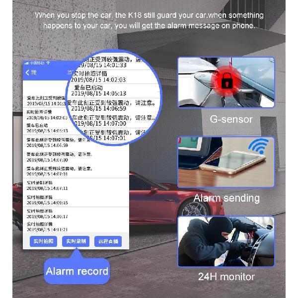 4G Hidden Dash Cam GPS Tracking Support Live Remote Monitoring With Two Camera Video Recording FHD 1080P WiFi Hotspot