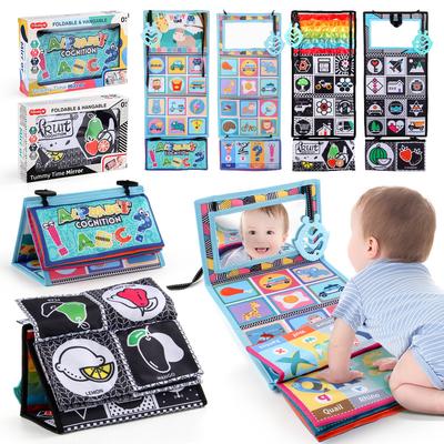 0-2 Jahre Altes Faltbares Zerrspiegel Baby Stoffbuch Mit Beißbaren Ecken Unreißbares Früherziehungsspielzeug