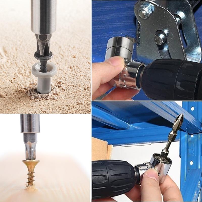 105 Degree Right Angle Driver Drilling and Driving Power Screwdriver Drill Attachment Adapter 1/4inch Hex Quick Changes