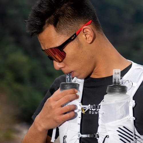 TRIWONDER Soft Flask Running Bottle, Hiking Water Bottle, Hydration, Foldable Water Bottle with Dustproof Cap, Lightweight, Trail Running, Marathon, H