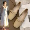 Mary Jane Fairy with Skirt Shallow Mouth Single Shoes Girl 2025 Spring New Late Evening Wind Gentle Flat-soled Grandma Ladle Shoes